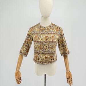 50s Sunny South Fashions Ancient Egyptian Print Light Weight Cropped Blazer